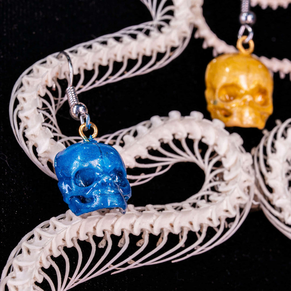 Snake skeleton Christmas Tree - Real Viper taxidermy with Skull Ball Ornaments on Gothic Frame image 7