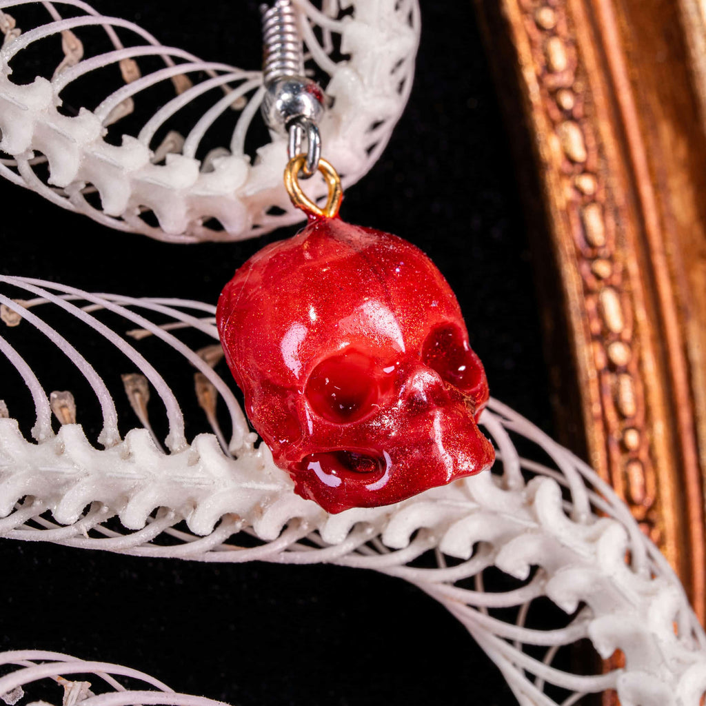 Snake skeleton Christmas Tree - Real Viper taxidermy with Skull Ball Ornaments on Gothic Frame image 10